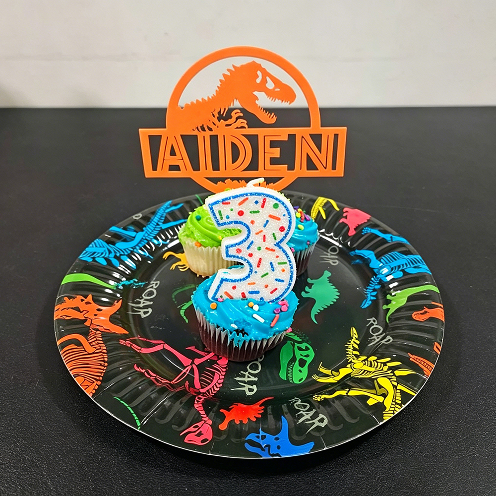 Personalized Jurassic Party Dinosaur Cake Topper | CWGift65