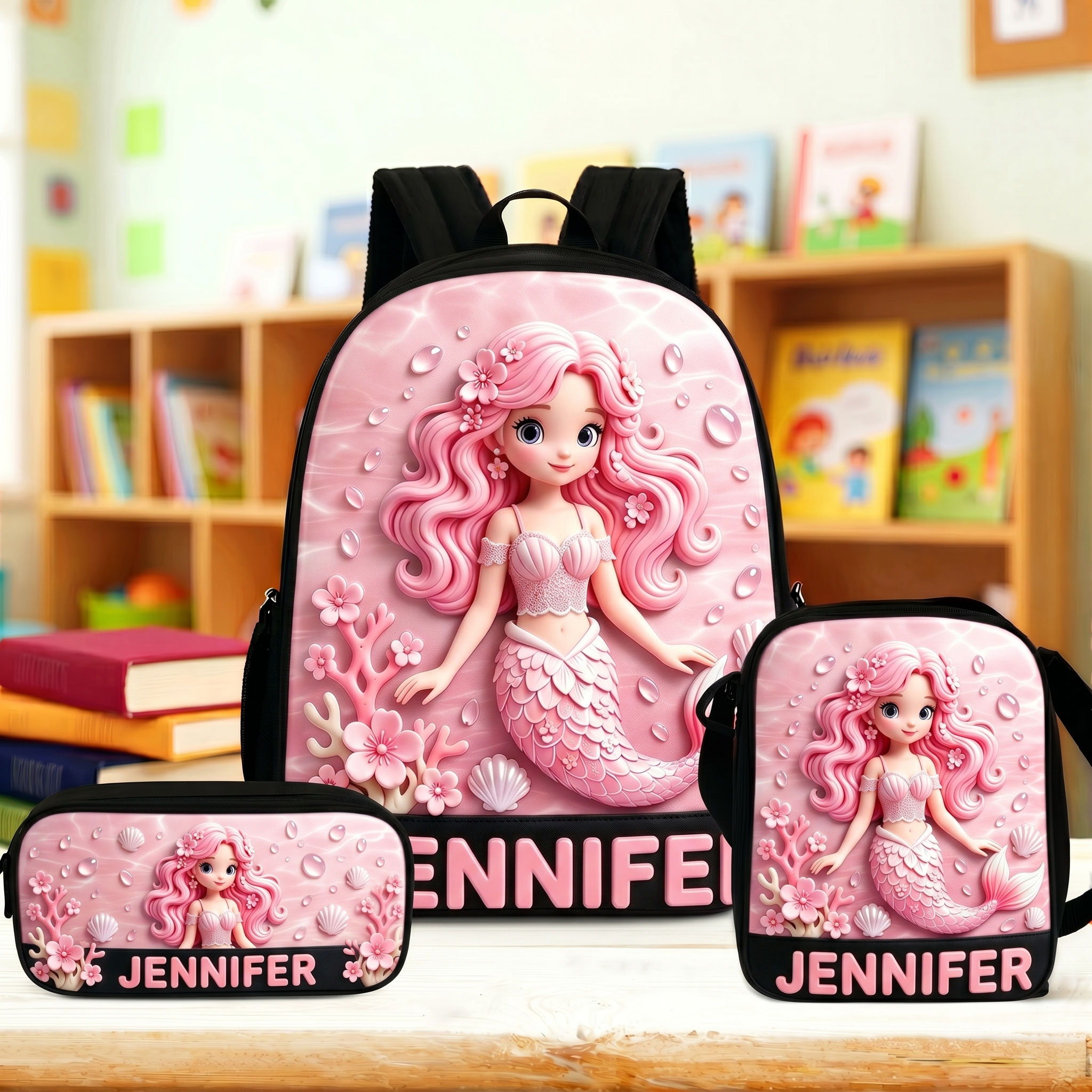 Personalized Princess Glitter Backpack Set | CWPack368