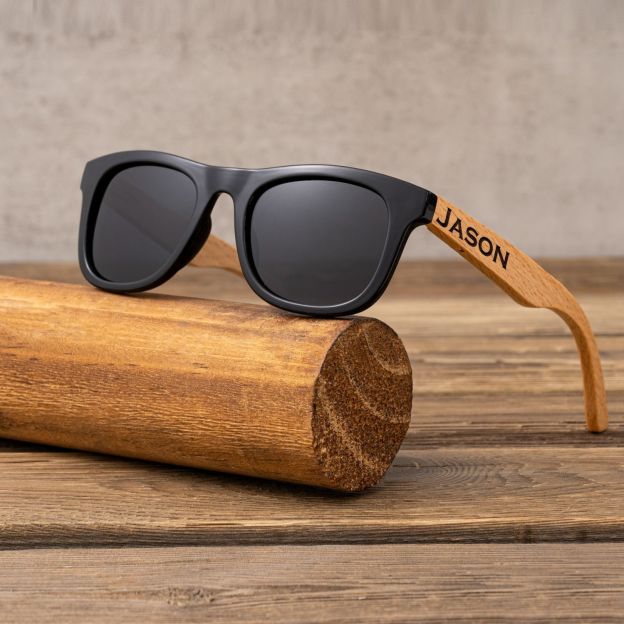 Personalized Kid Sunglasses with Wood Box | CWBeach110