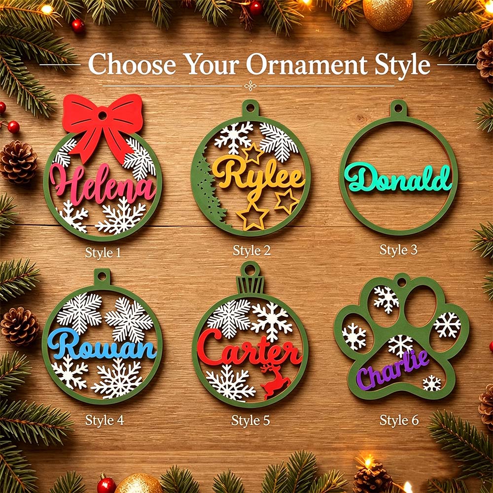 Personalized Wooden Christmas Ornaments | MCGift373