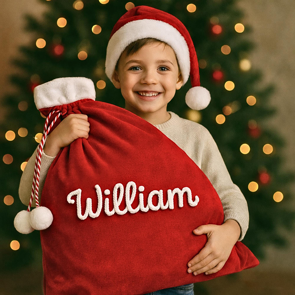 Personalized Large Christmas Velvet Santa Sack for Gifts | MCGift199