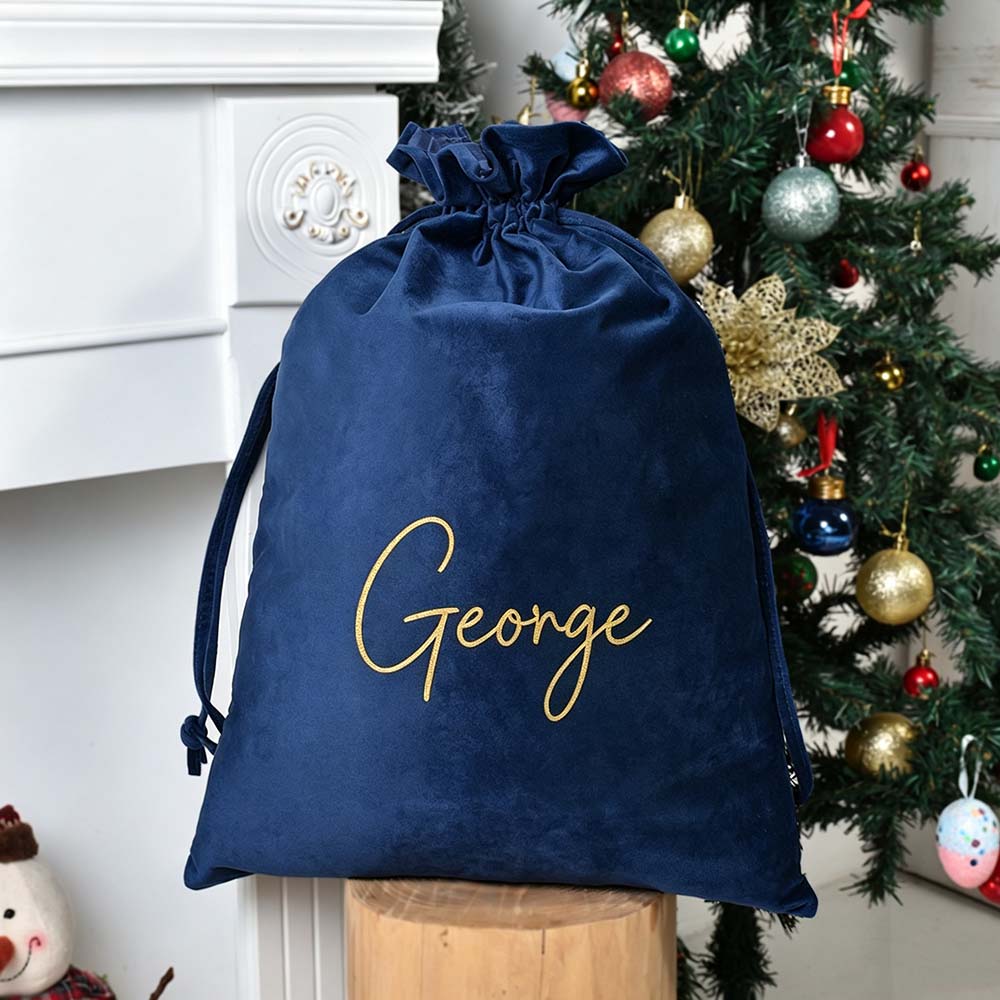 Personalized Custom Name Christmas Velvet Gift Bag | MCGift395