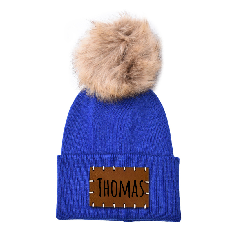 Personalized Leather Patch Beanie for Comfort & Unique | HSKid34