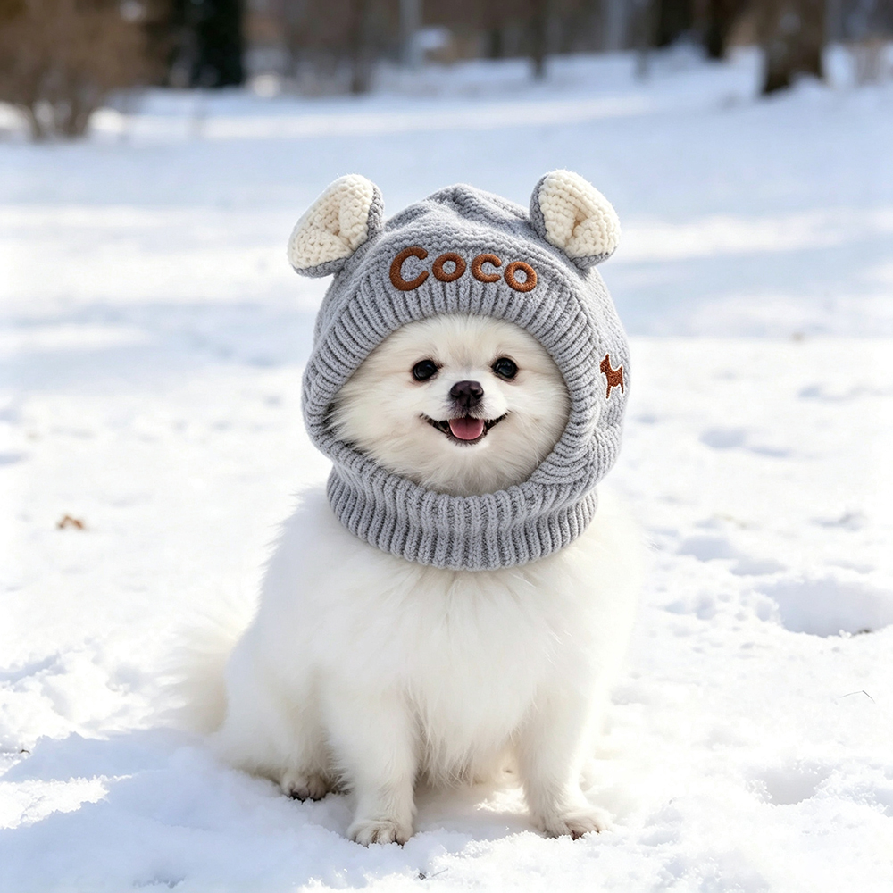 Personalized Embroidered Pet Winter Anti Noise Earmuffs Hat | BKPet206