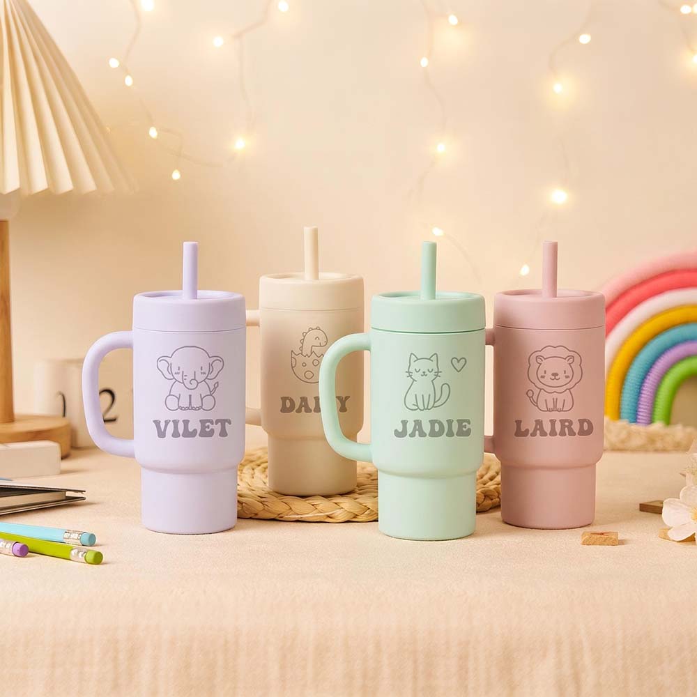 Personalised 10oz Stainless Steel Sippy Cup for Kids | KidCup10