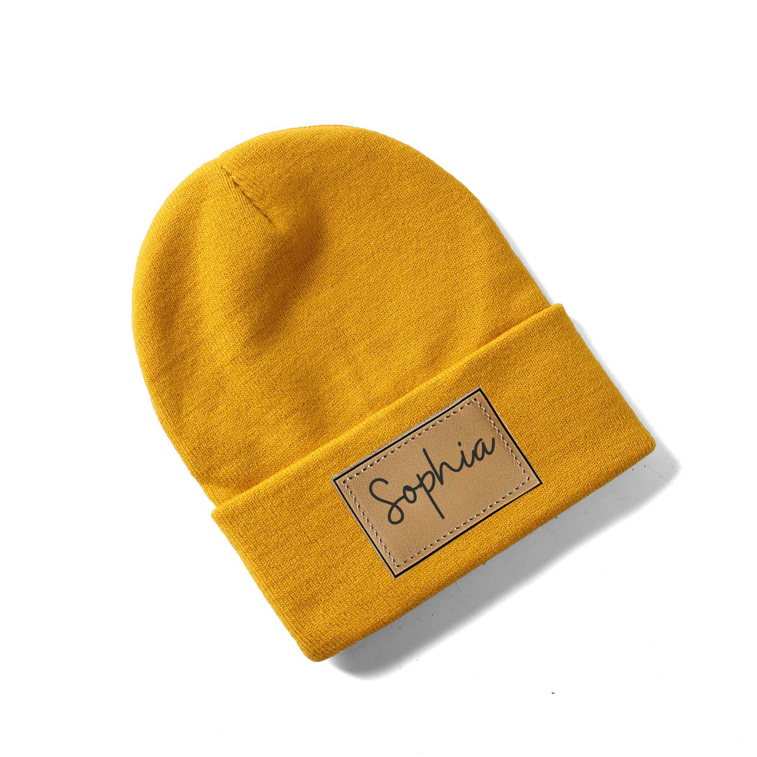Personalized Leather Patch Beanie for Comfort & Unique | HSKid37
