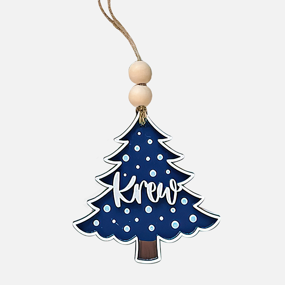 Personalized Colorful Christmas Tree Wood Ornament | MCGift69