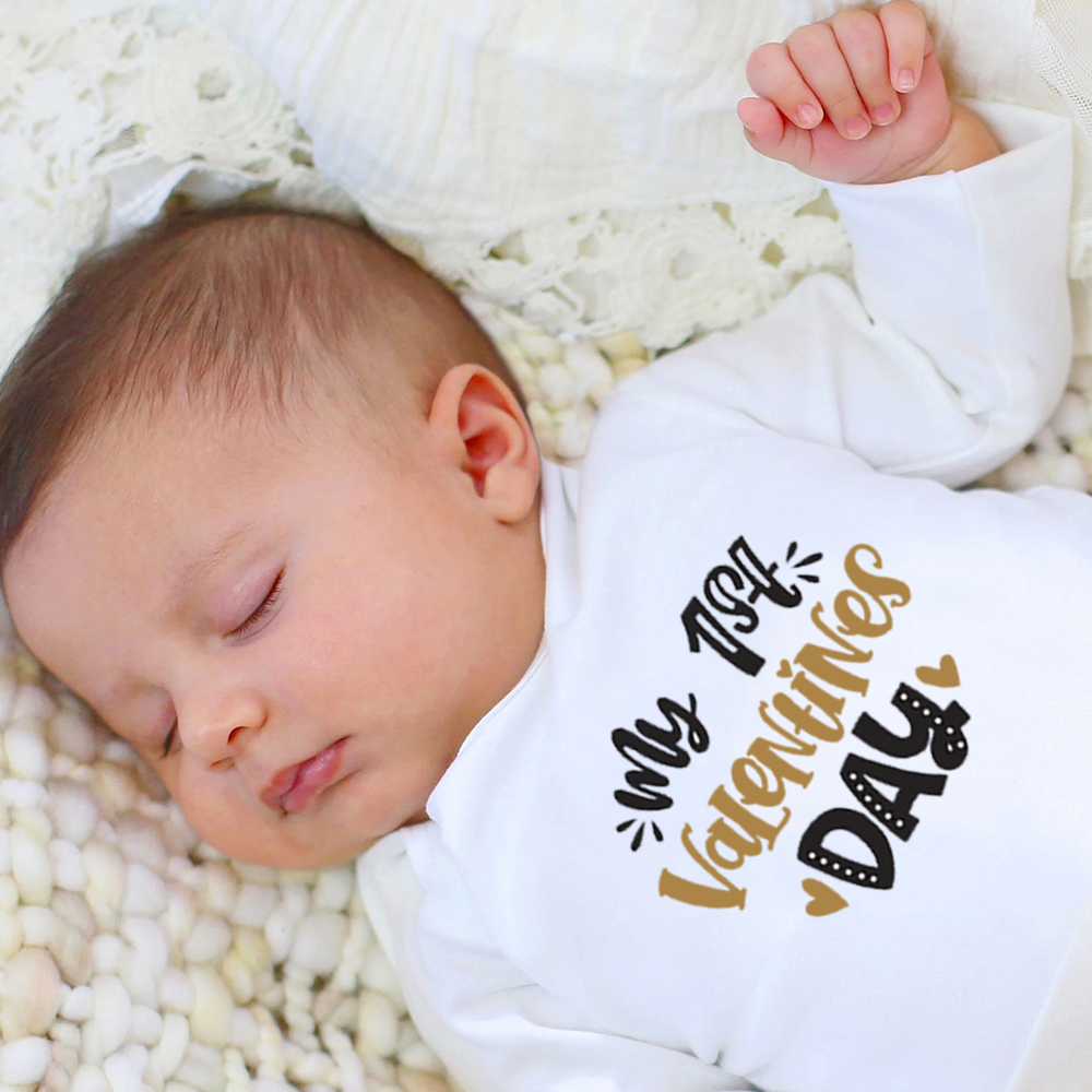 Personalized Baby First Valentine Ropmer and Hat Set | CWBaby145