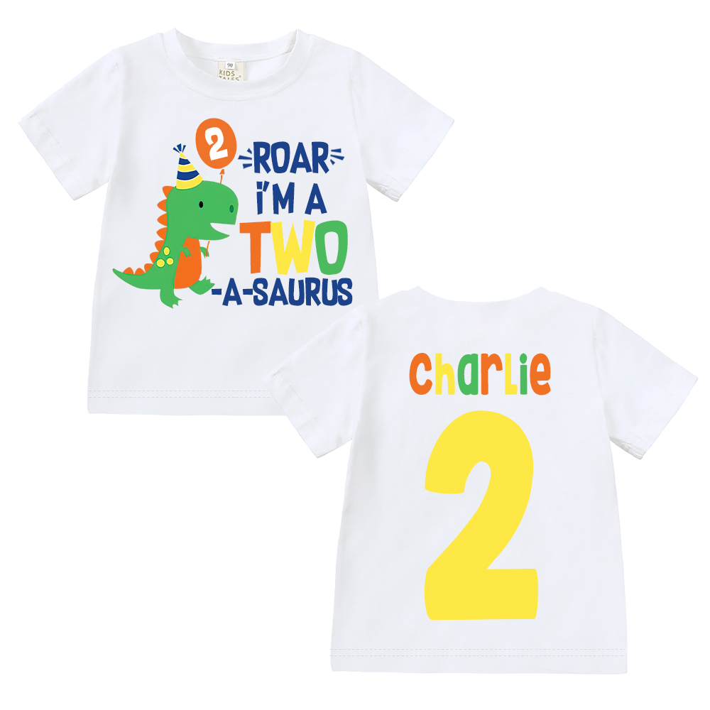 Personalized ROAR Dinosaur Theme Birthday T-Shirt | inBirth18