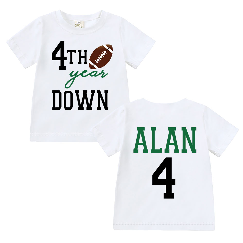 Personalized Three Year Down Football Birthday T-Shirt | inBirth21