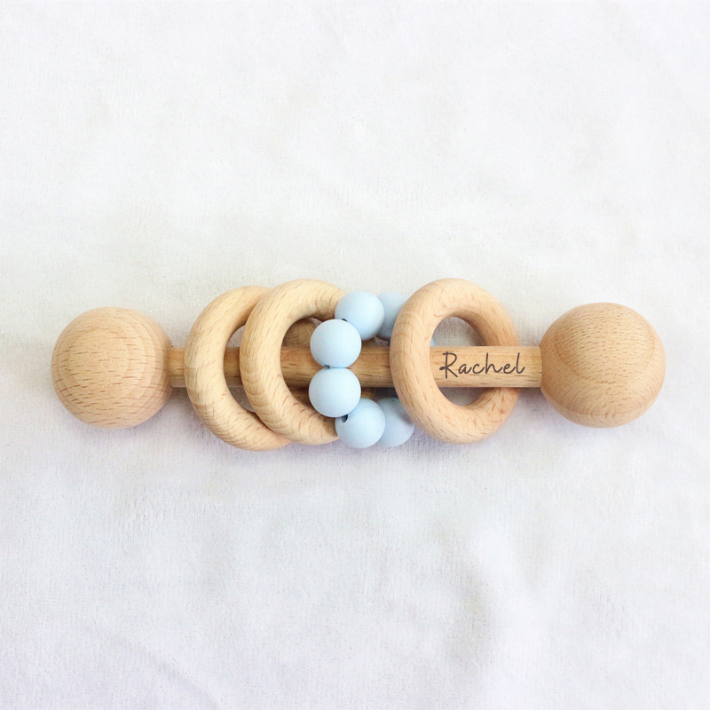 Personalized Cute Baby Wooden Rattle | CWBaby152