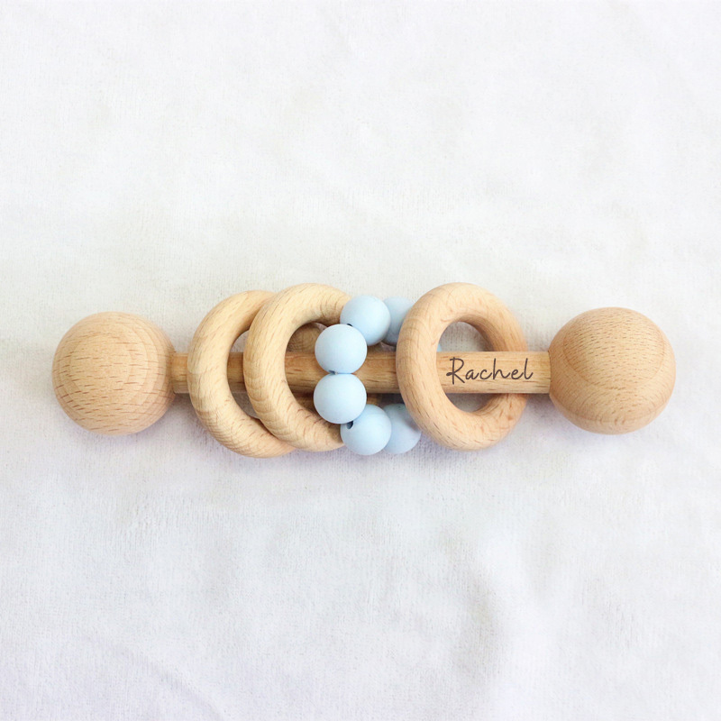 Personalized Cute Baby Wooden Rattle | CWBaby152
