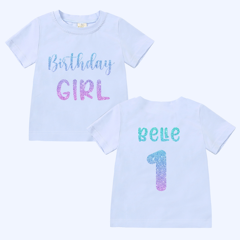 Personalized Colourful Birthday Girl Birthday T-Shirt | inBirth28