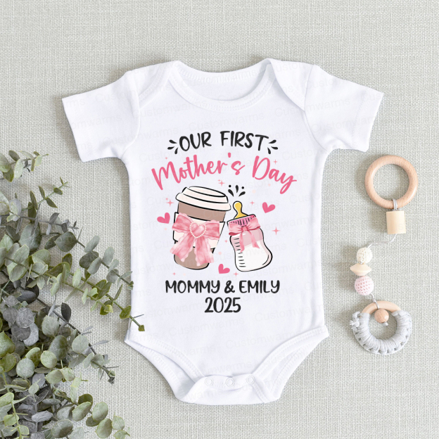 Personalized First Mother's Day Mommy and Baby Outfit | CWFamily16