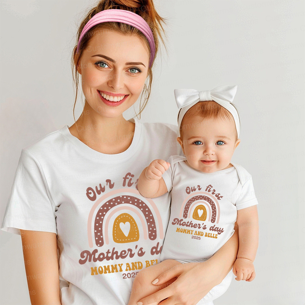 Personalized First Mother's Day Mommy and Baby Outfit | CWFamily31