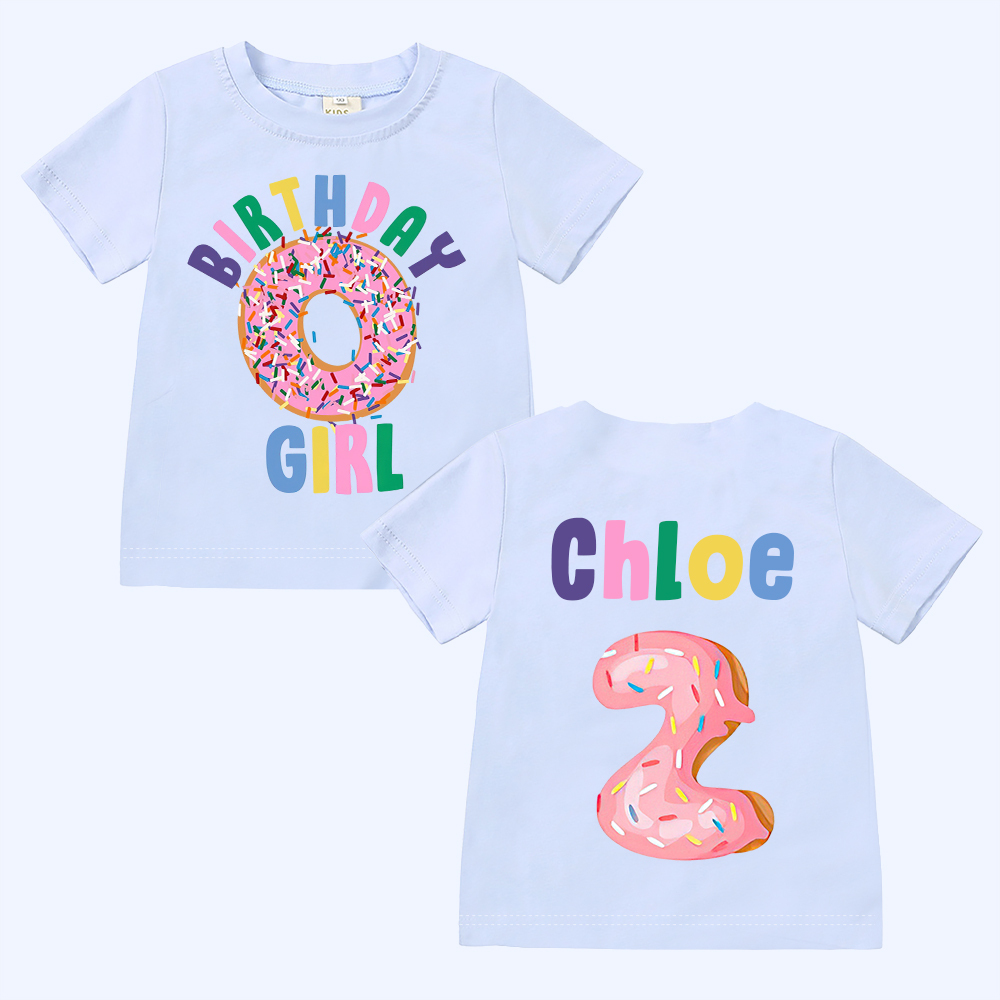 Personalized Donut Sprinkles Theme Birthday T-Shirt | inBirth29