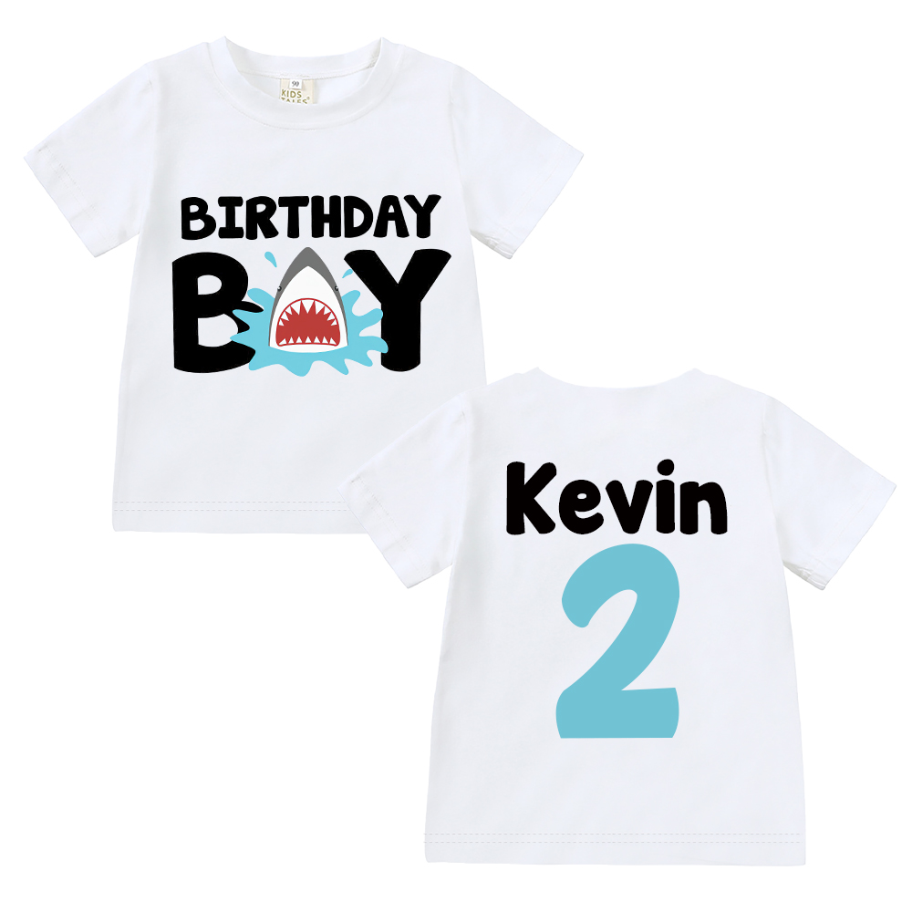 Personalized Boy Shark Birthday T-Shirt | inBirth30