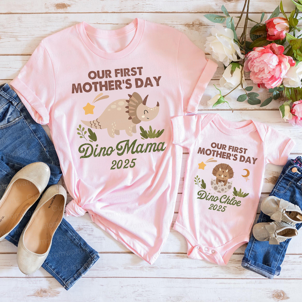 Personalized First Mother's Day Mommy and Baby Outfit | CWFamily32