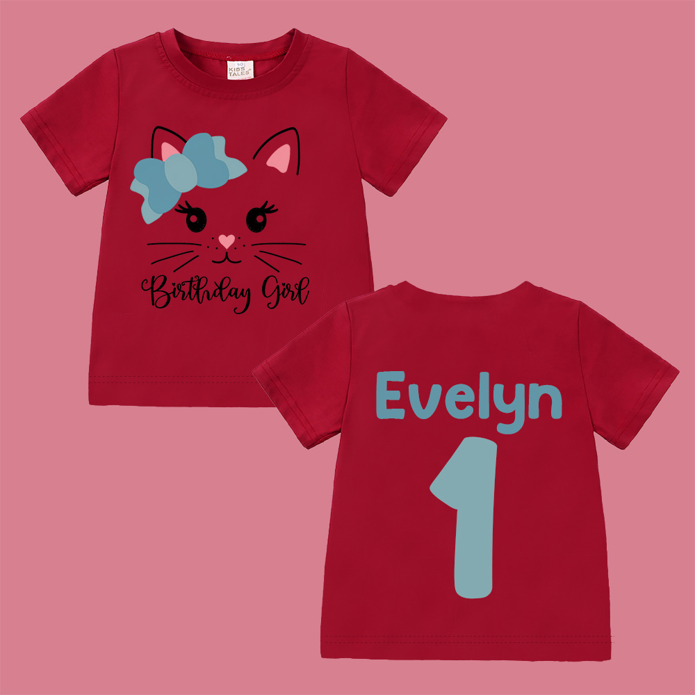 Personalized Cat Theme Kitten Birthday T-Shirt | inBirth32
