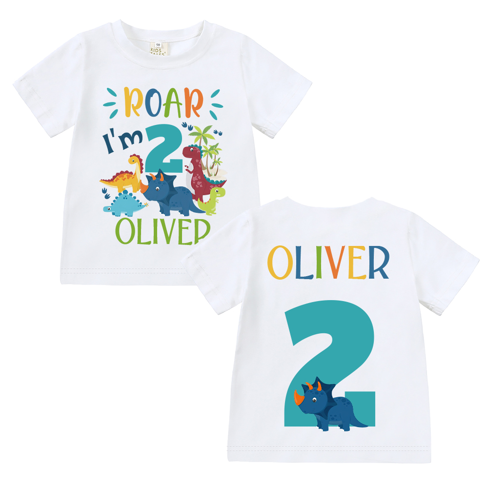 Personalized Dinosaur ROAR Party Birthday T-Shirt | inBirth02