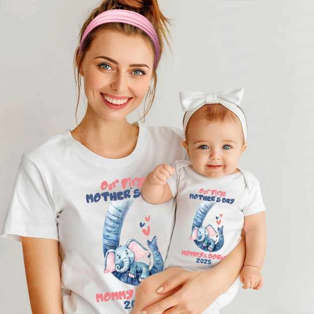 Personalized First Mother's Day Mommy and Baby Outfit | CWFamily35