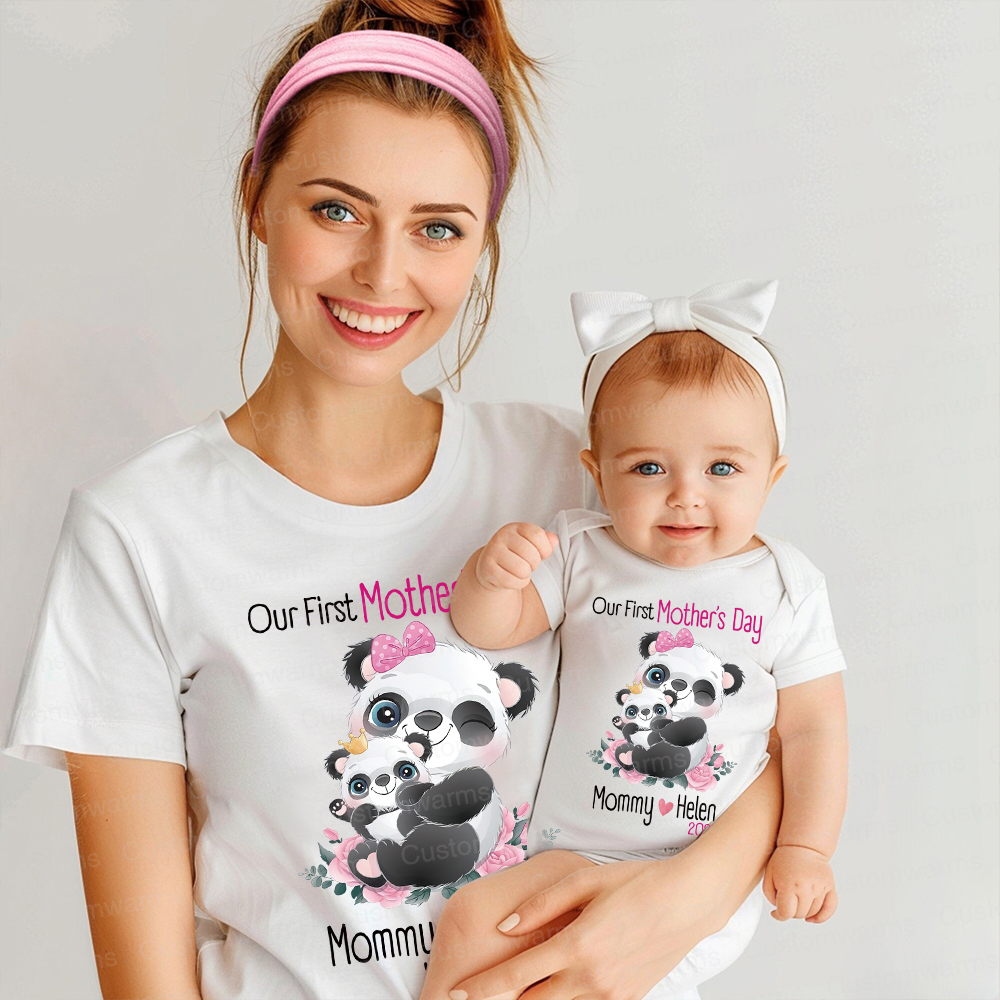 Personalized First Mother's Day Mommy and Baby Outfit | CWFamily37