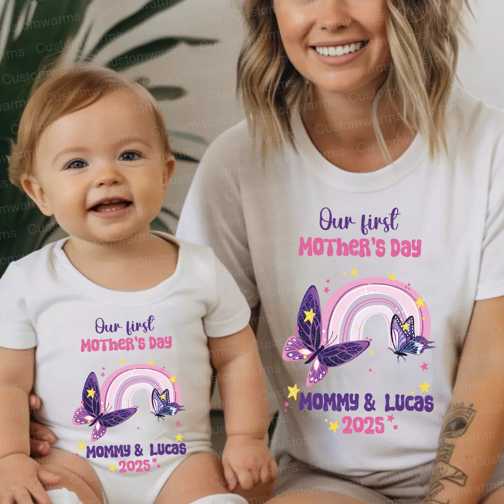 Personalized First Mother's Day Mommy and Baby Outfit | CWFamily38
