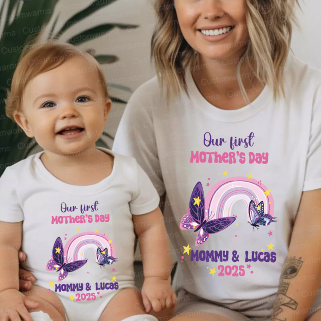 Personalized First Mother's Day Mommy and Baby Outfit | CWFamily38