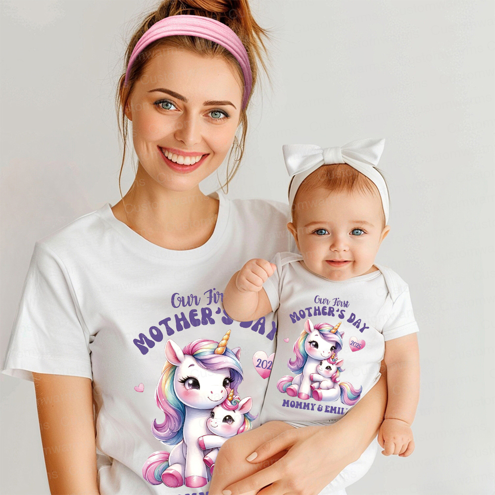 Personalized First Mother's Day Mommy and Baby Outfit | CWFamily29
