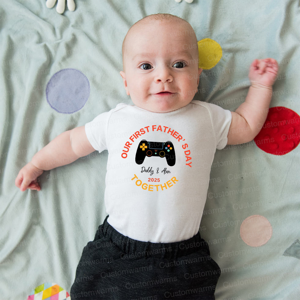 Personalized First Father's Day Daddy and Baby Outfit | CWFamily96