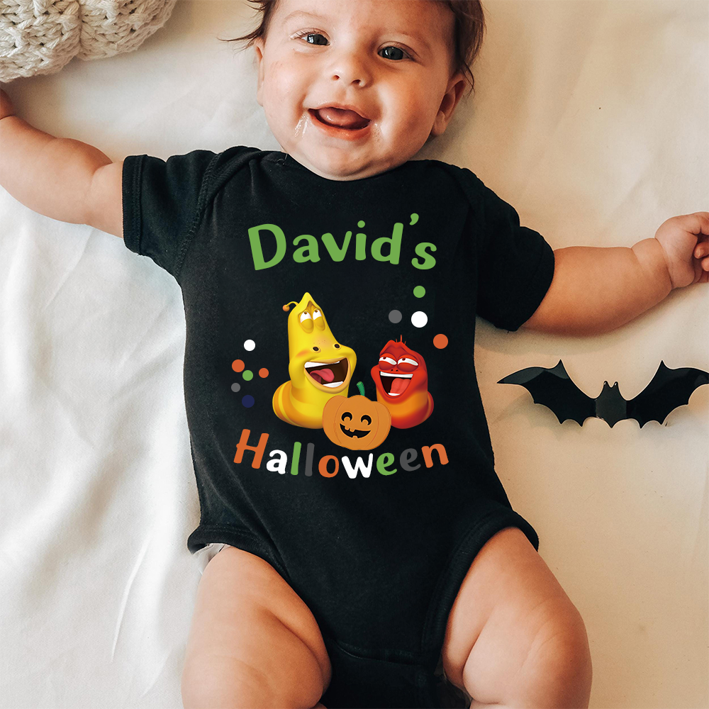 Personalized Larva's Halloween Funny Baby Romper | Larva18