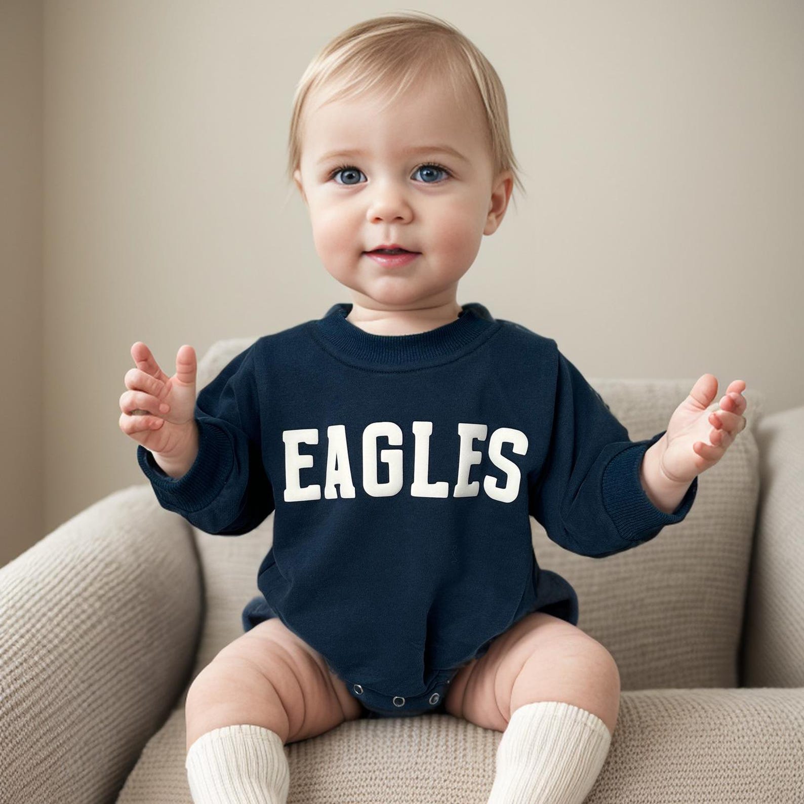 Personalized Puff Name Baby Color Sweatshirt Bodysuit | CWBaby90