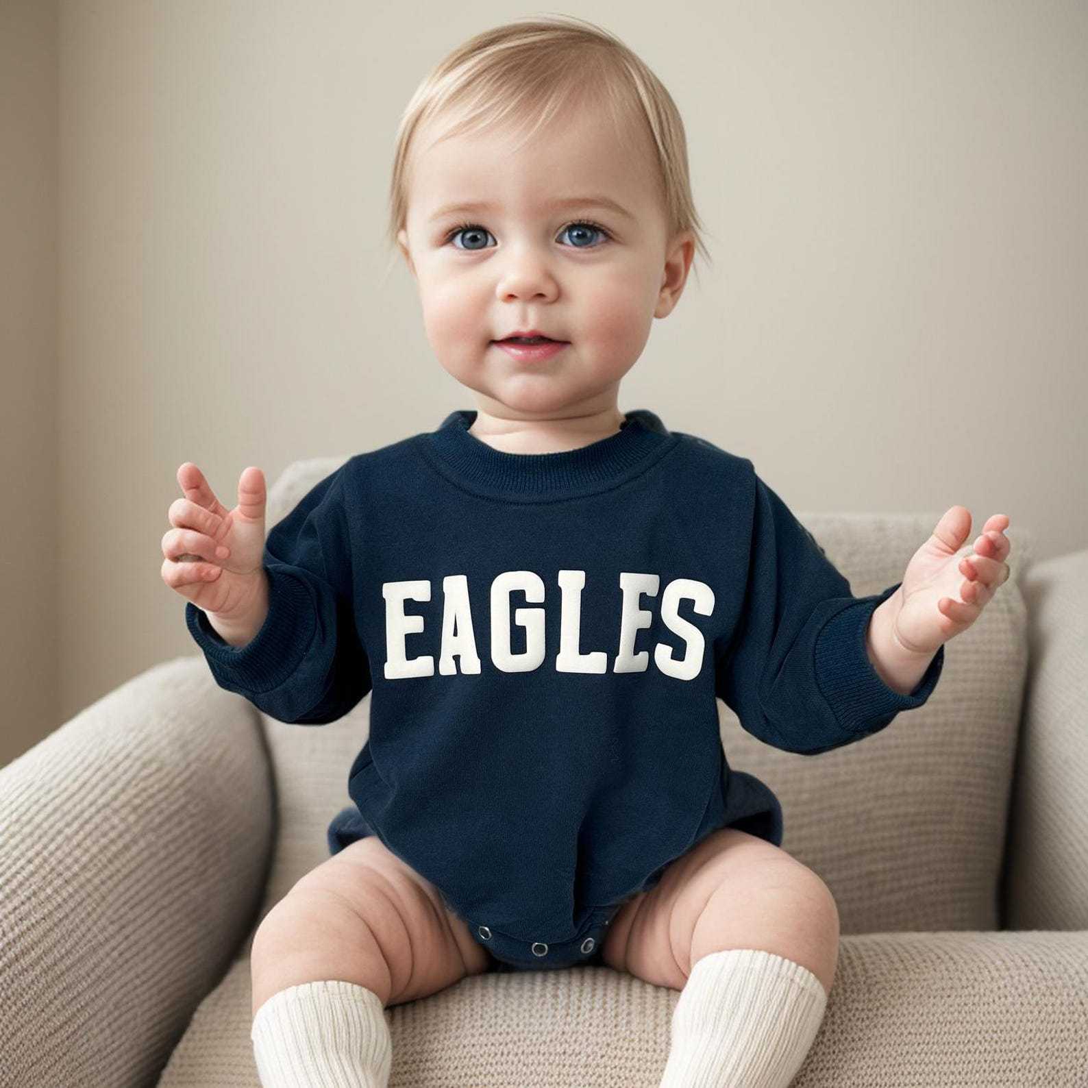 Personalized Puff Name Baby Color Sweatshirt Bodysuit | CWBaby90