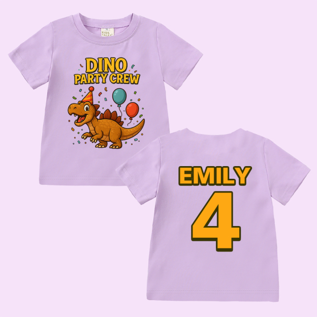 Personalized Dinosaur Party Birthday T-Shirt | inBirth34
