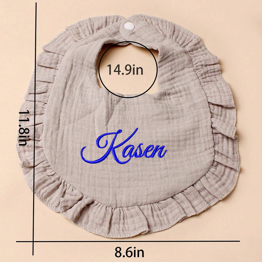 =Personalized Embroidered Baby Cotton Gauze Bibs | CWBaby59
