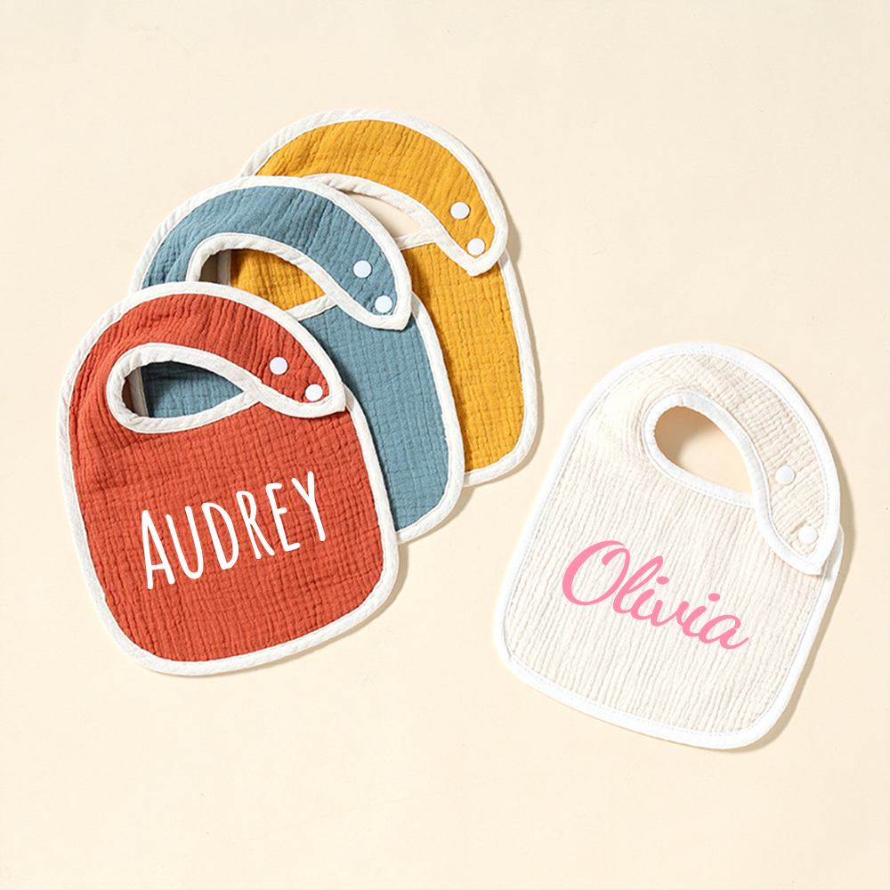 Personalized Embroidered Baby Cotton Bibs | CWBaby306