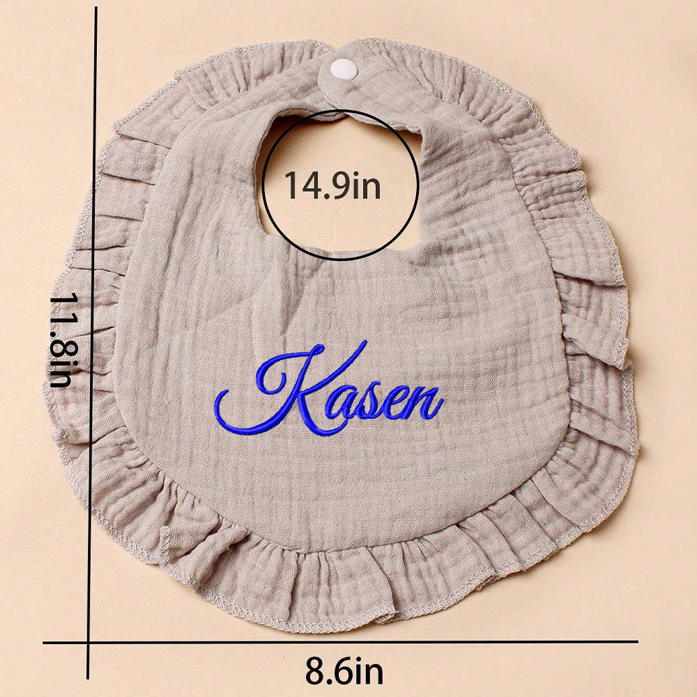 =Personalized Embroidered Baby Cotton Gauze Bibs | CWBaby59