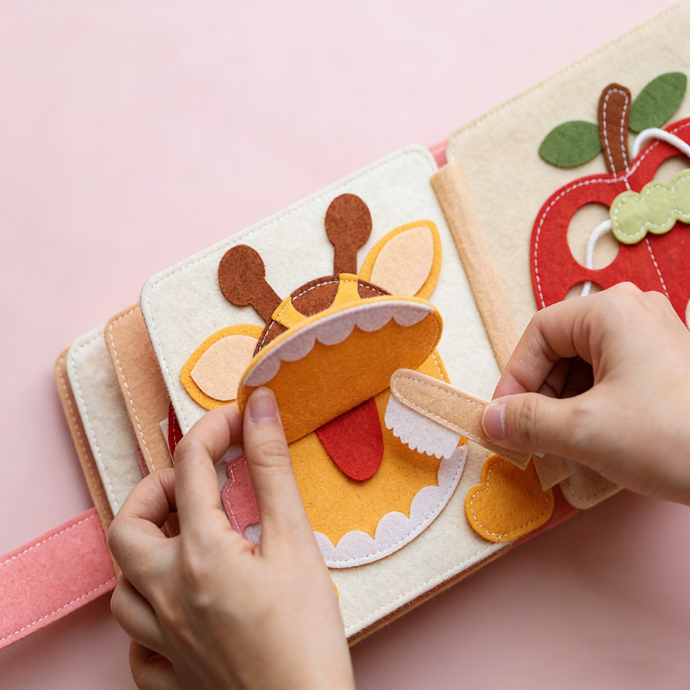 Personalized Baby Handmade Sensory Activities Felt Quiet Book | CWToy168
