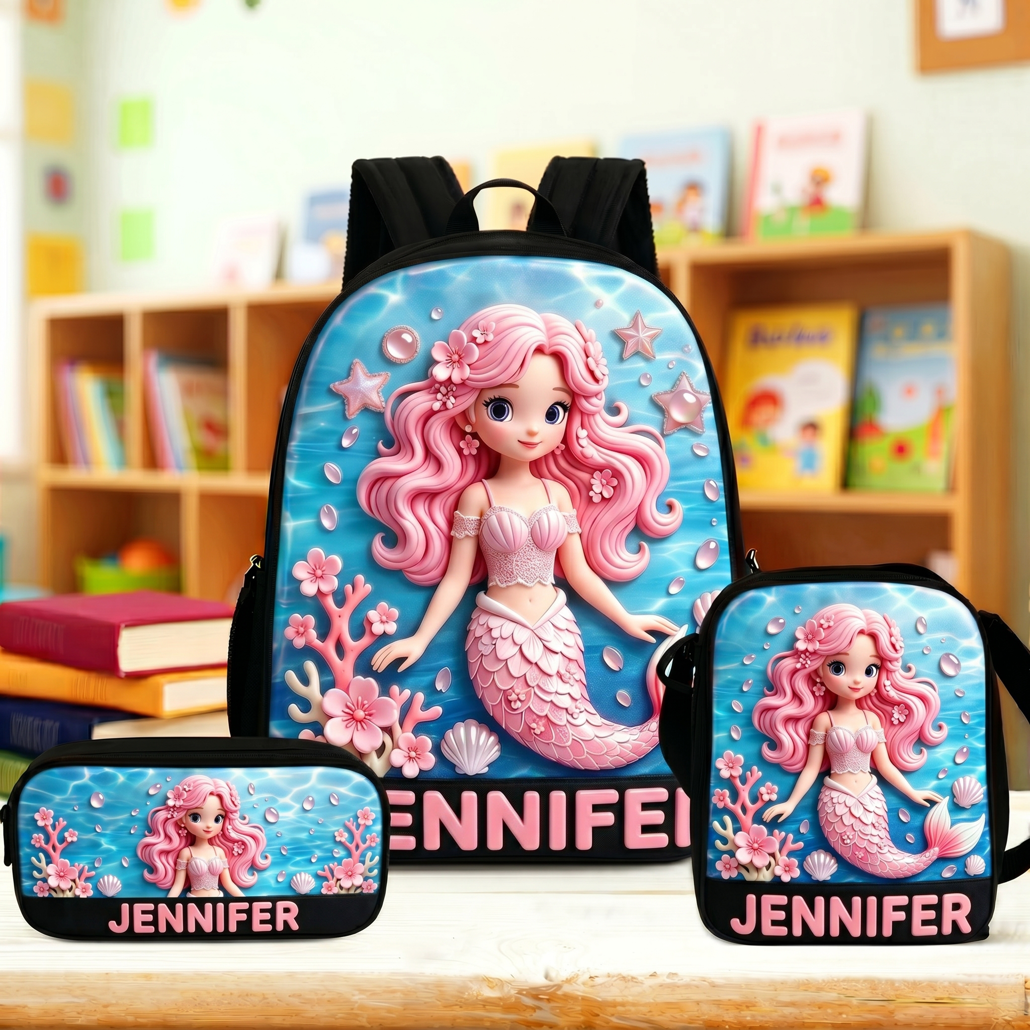 Personalized Princess Glitter Backpack Set | CWPack368