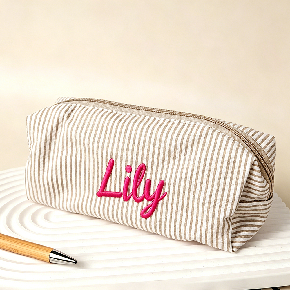 Personalized Embroidered Kids Colorful Stripe Pencil Case | CWPack371