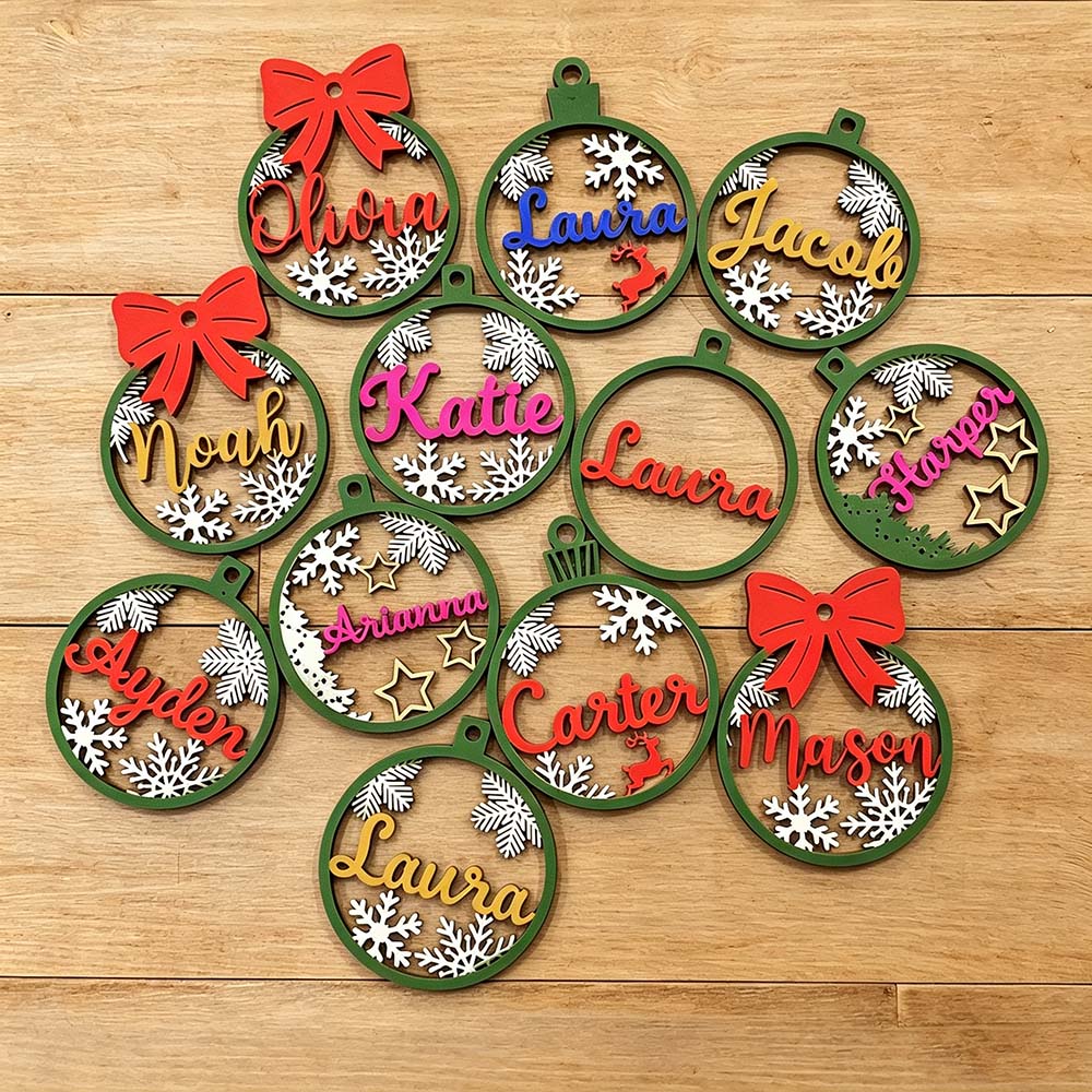 Personalized Wooden Christmas Ornaments | MCGift373