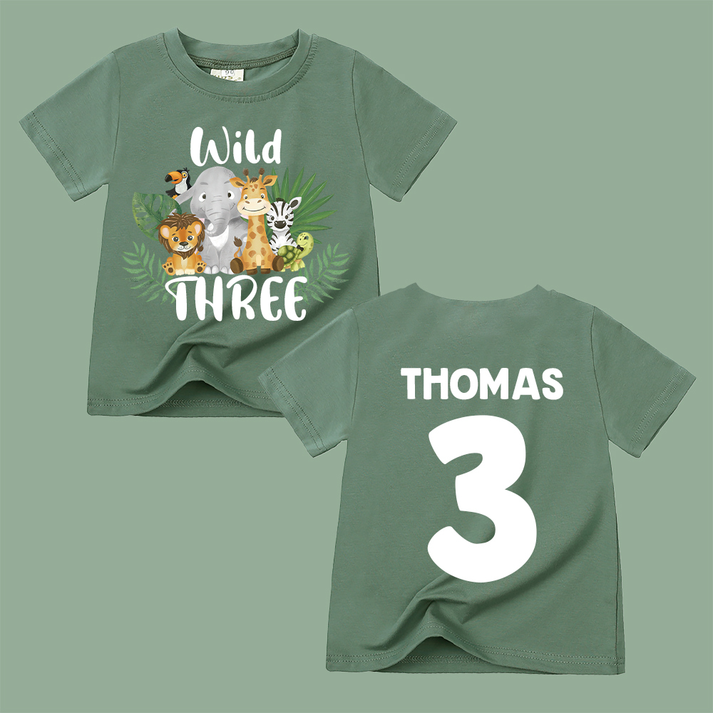 Personalized Forest Feral Floral Zoo Birthday T-Shirt | inTee19