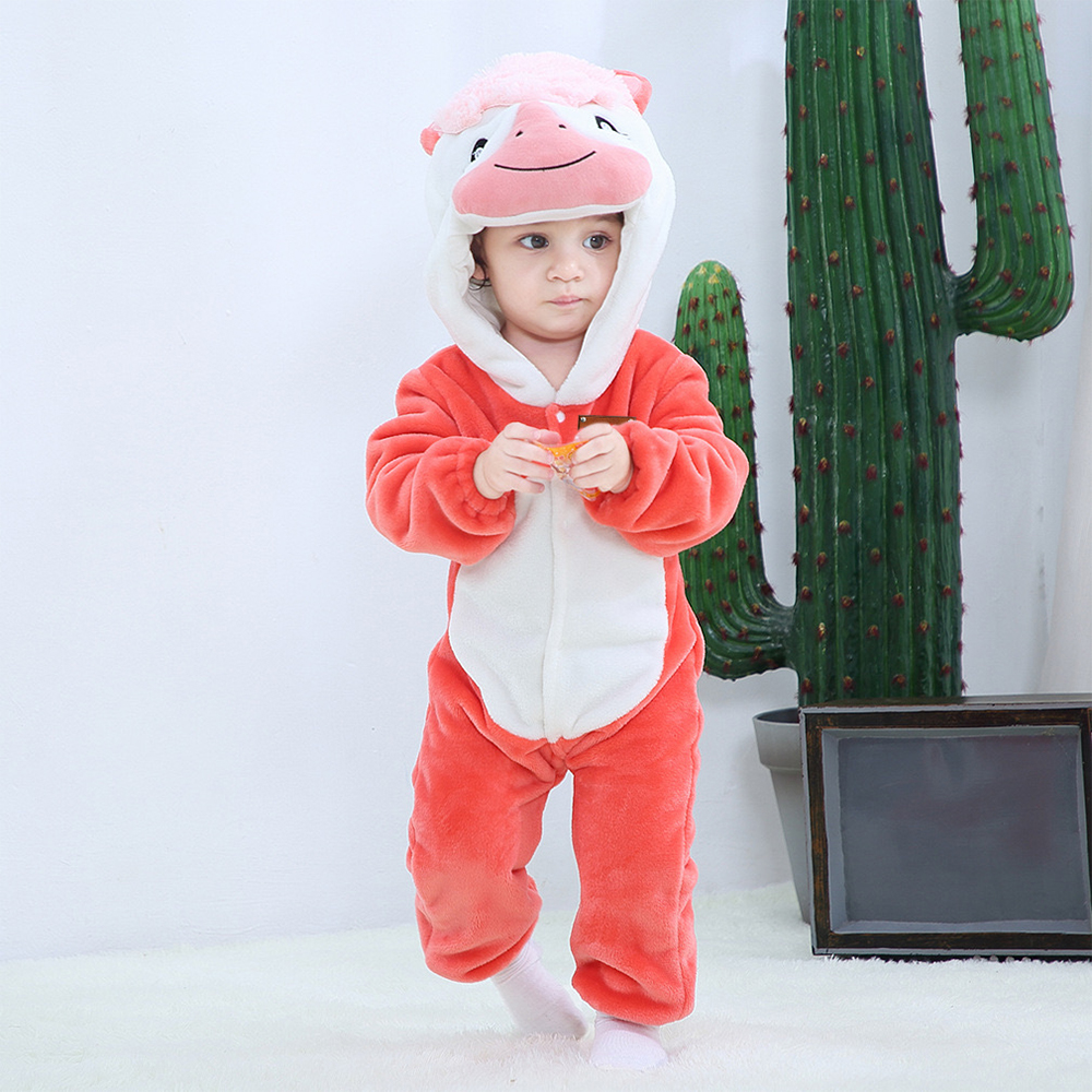 Personalized Leather Patch Baby Animal Romper  | CWBaby122