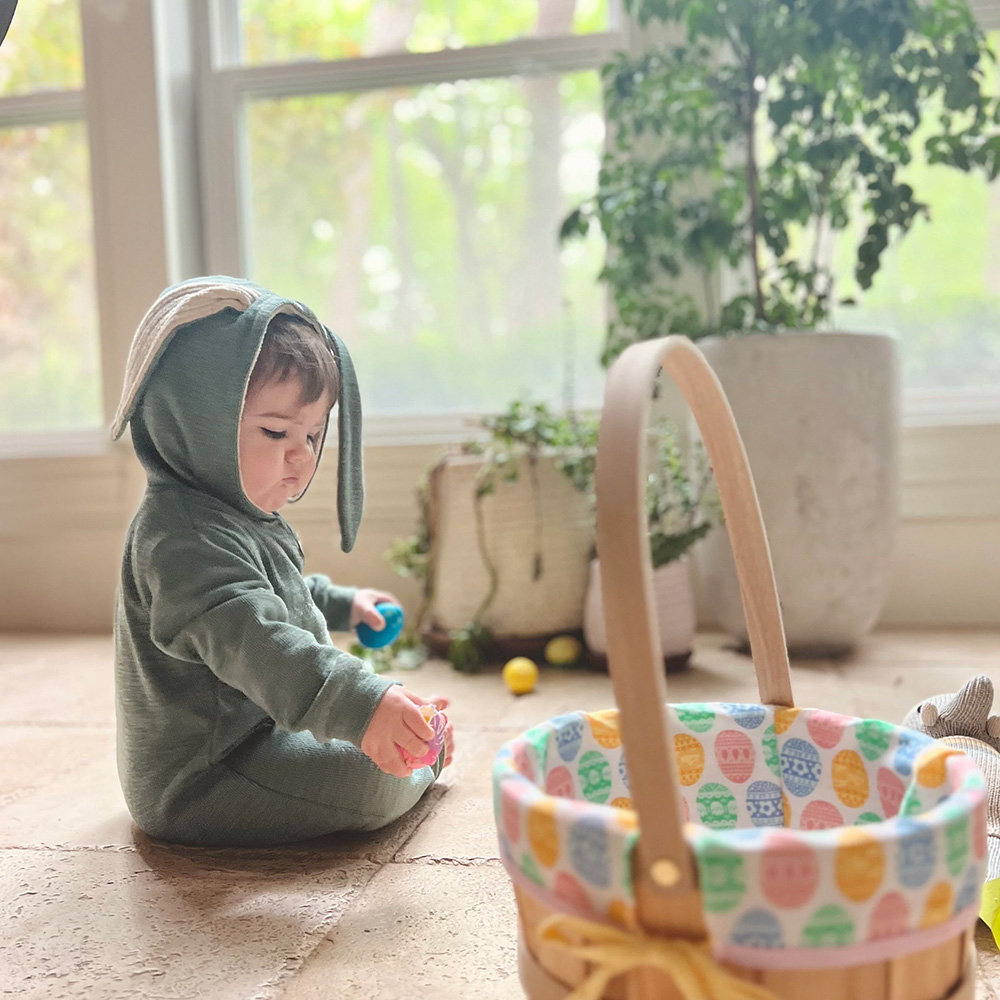 Personalized Easter Baby Bunny Ears Romper | CWbaby4001