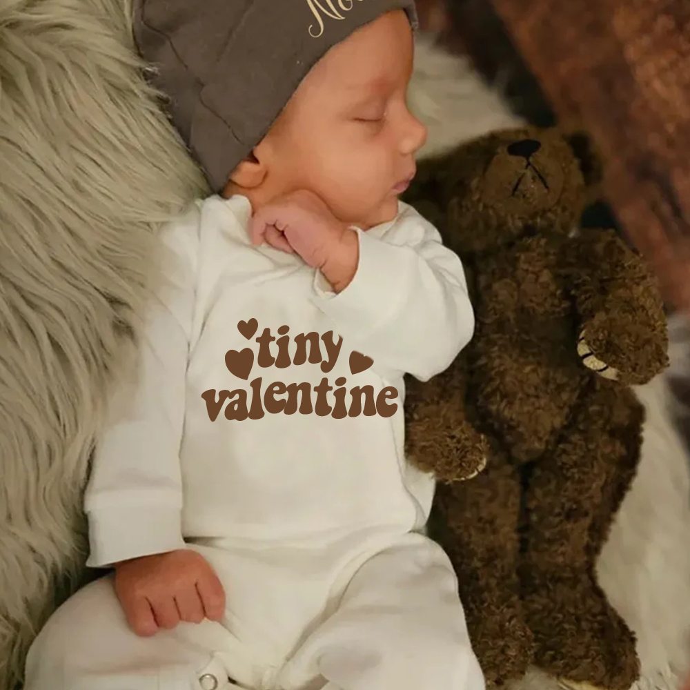 Personalized Baby First Valentine Ropmer and Hat Set | CWBaby144