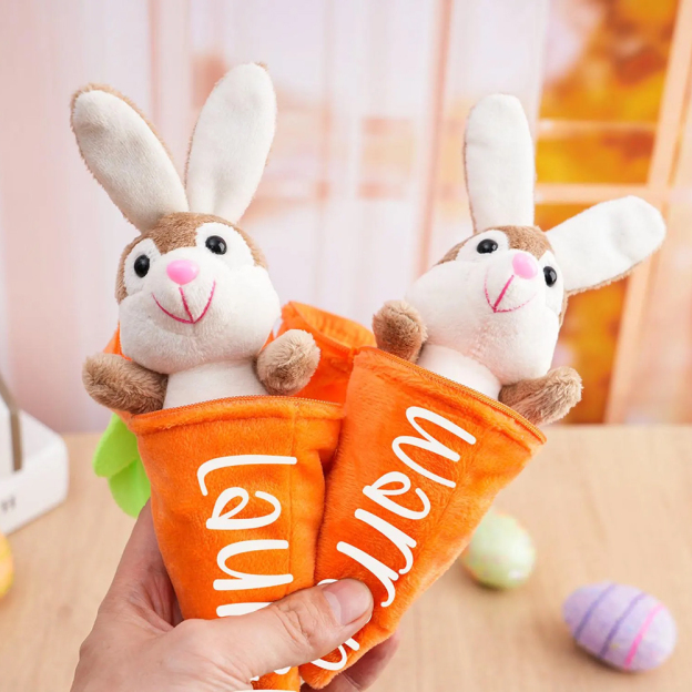 Personalized Easter Plush Carrot Keychain with Bunny | CWEaster52