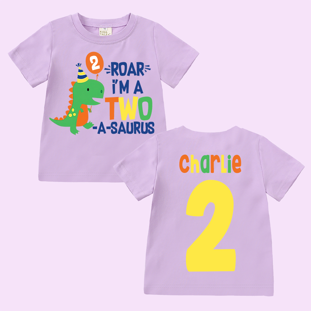 Personalized ROAR Dinosaur Theme Birthday T-Shirt | inBirth18