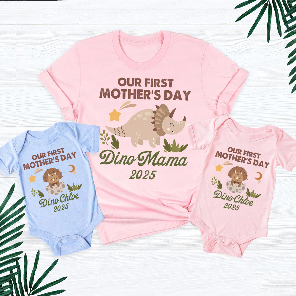 Personalized First Mother's Day Mommy and Baby Outfit | CWFamily32