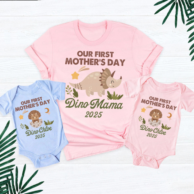 Personalized First Mother's Day Mommy and Baby Outfit | CWFamily32
