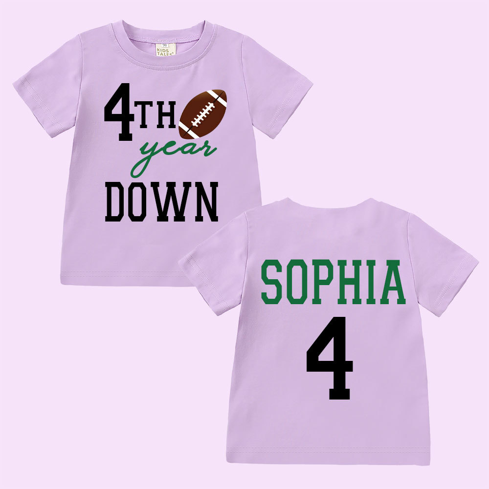 Personalized Three Year Down Football Birthday T-Shirt | inBirth21